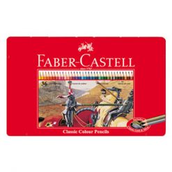 مداد رنگی جعبه فلزی تخت طرح کلاسیک فابرکاستل