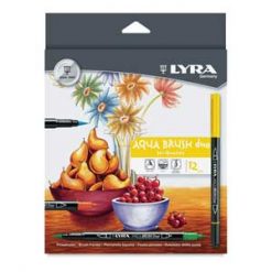 ماژیک حرفه ای 12 رنگ لیرا مدل Aqua Brush Duo
